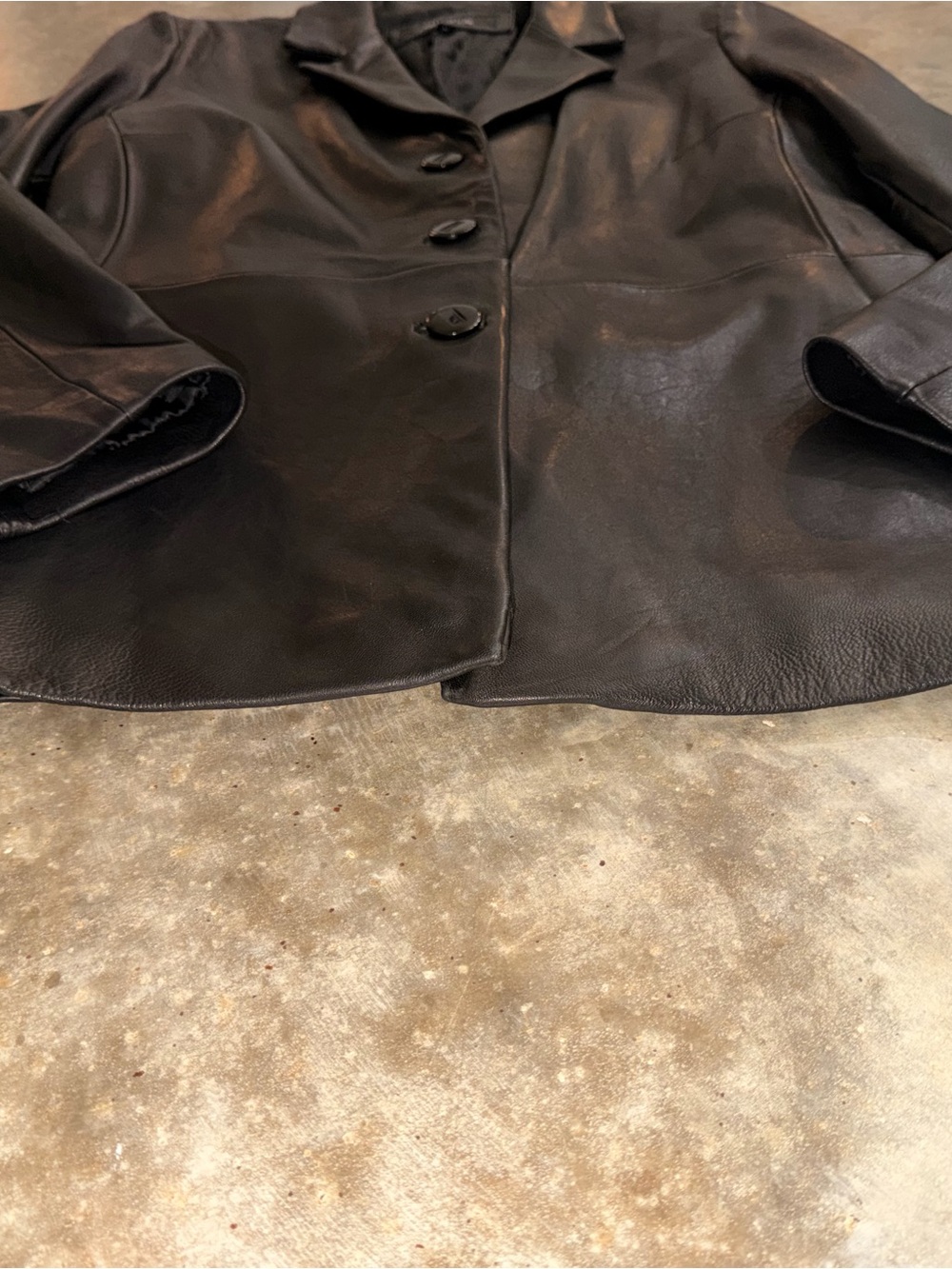 Jones New York Genuine Leather Blazer Jacket Black L Fall Winter Capsule Classic - Picture 2 of 13
